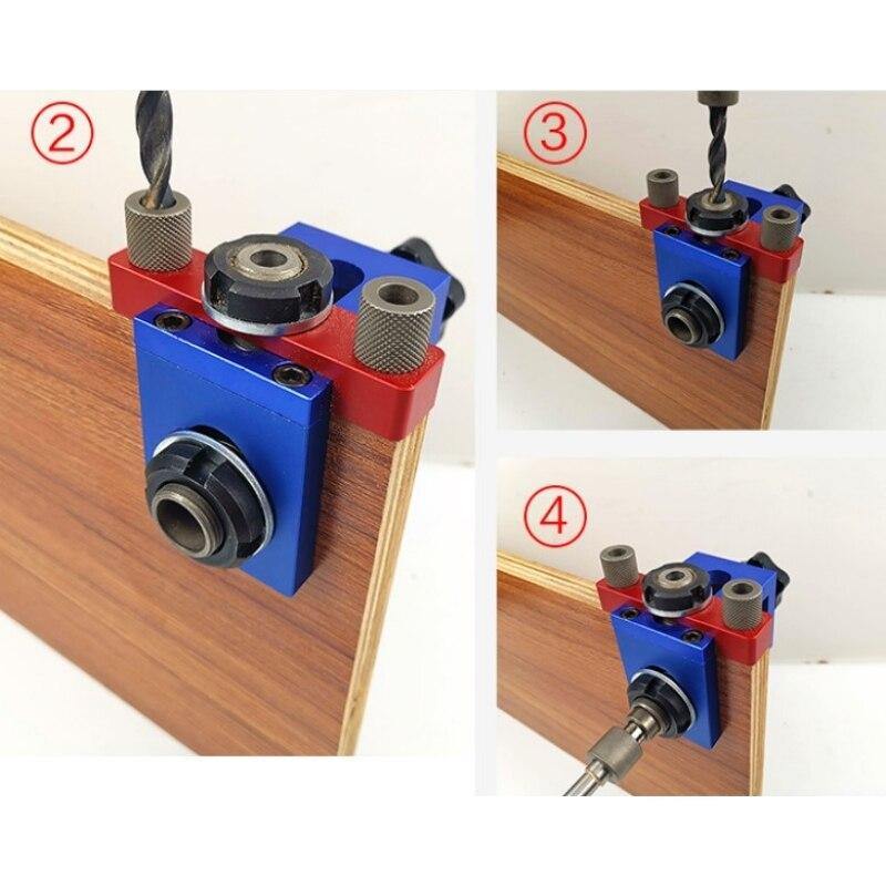 Pocket Hole Jig Kit Doweling Jig Wood Vertical Drilling Removable Locator for Furniture Connecting Hole Cutter Carpentry Tools