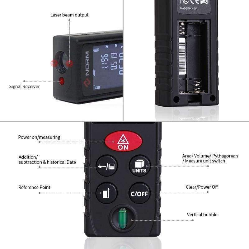 Norm D Series Laser Distance Meter 40M 60M 80M 100M Laser Rangefinder Laser Rangefinder Laser Measuring Device