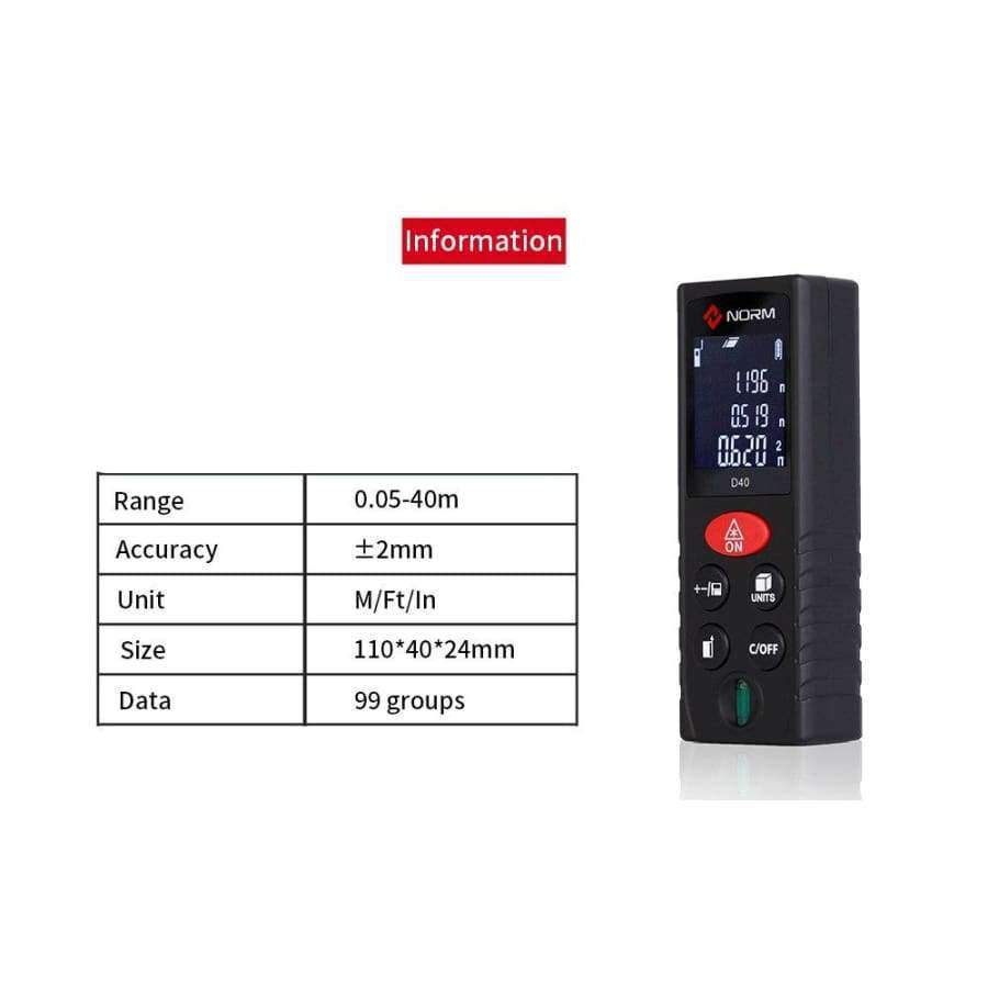 Norm D Series Laser Distance Meter 40M 60M 80M 100M Laser Rangefinder Laser Rangefinder Laser Measuring Device