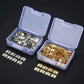 100 Stück 8*10mm Messing Schranktür Gepäck Mini Scharnier Schrank Tür Dekorative Scharniere Für Schmuck Holz Box +Nagel+Aufbewahrungsbox