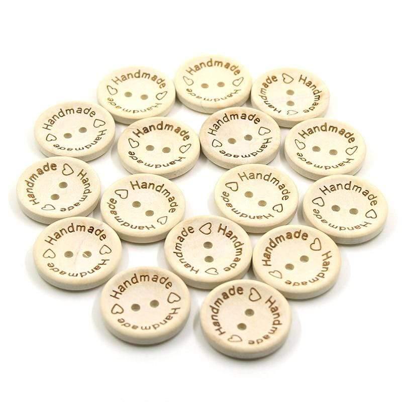 100 pieces/pack wooden buttons clothing decoration wedding decor handmade letter love DIY crafting scrapbooking for sewing accessories