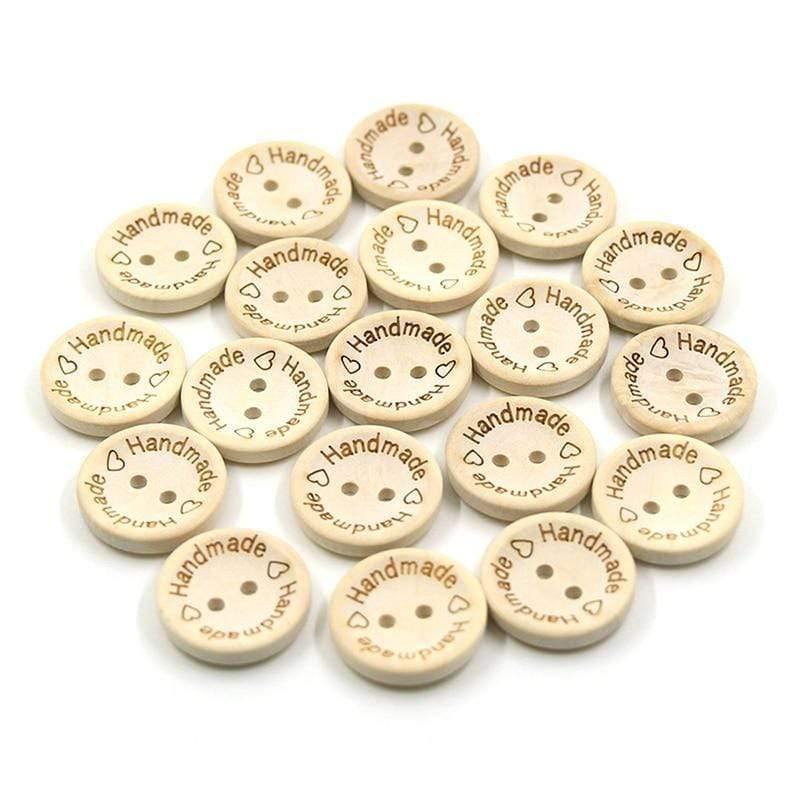 100 pieces/pack wooden buttons clothing decoration wedding decor handmade letter love DIY crafting scrapbooking for sewing accessories