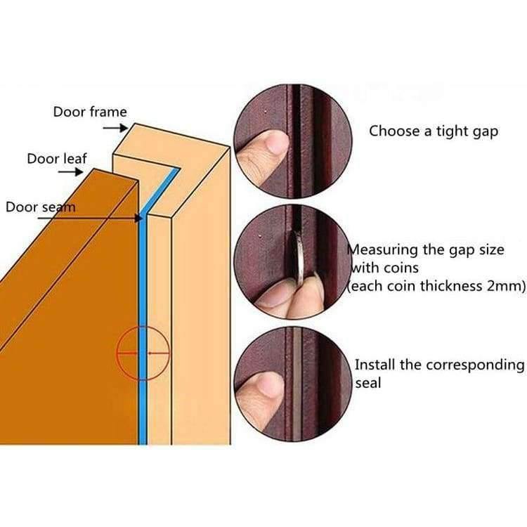 10M D/E/P Typ Self-Adhesive Sealing Strips Windproof Soundproof Window Door Seal Tape Anti-Collision Rubber Strips Tools