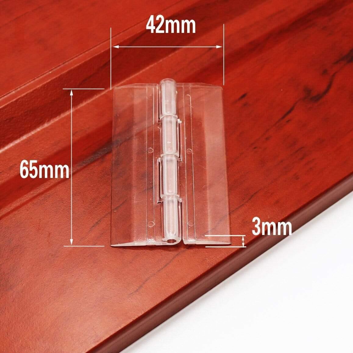 10 Stück 25X33mm 30X33mm 45x33mm 65x42mm Plastik Klapp-Scharniere Transparent Plexiglas Scharnier Haltbar Klar Acryl