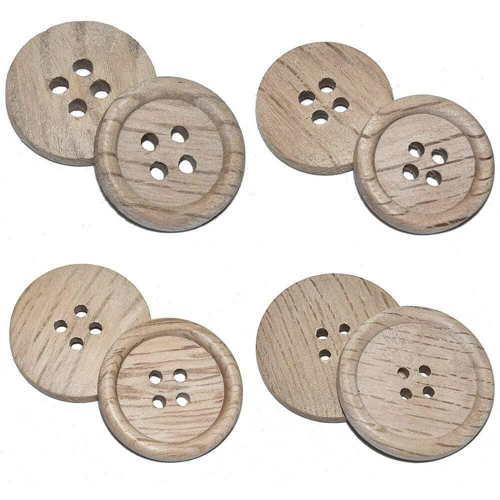 10 pieces 30 pieces natural color chestnut wood textured wooden buttons 15-30mm sewing scrapbooking for clothing handmade 4 holes button