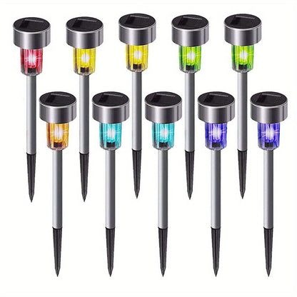 10 Packs Solar Außenlichter, Solar Gartenlichter, Wasserdichte Außenlichter, Solar Landschaftsbeleuchtung, Für Gehweg, Terrasse, Garten, Rasen, Gehweg, Weihnachten, Halloween, Partys