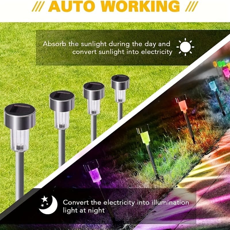 10 Packs Solar Außenlichter, Solar Gartenlichter, Wasserdichte Außenlichter, Solar Landschaftsbeleuchtung, Für Gehweg, Terrasse, Garten, Rasen, Gehweg, Weihnachten, Halloween, Partys