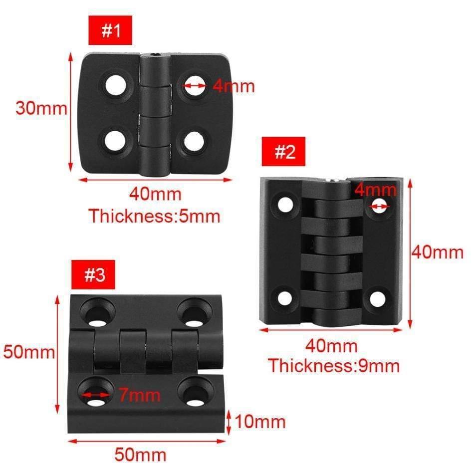 10 Stück Scharniere Schwarze Farbe Nylon Kunststoff Butt Scharnier für Holzbox Möbel Elektro-Schrank Türscharniere