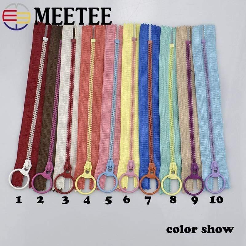 10 pieces Meetee 15-40 cm 3# closed ends resin zipper pull ring zipper slider head for sewing bags wallet purse fabric accessories crafts