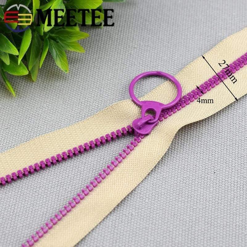 10 pieces Meetee 15-40 cm 3# closed ends resin zipper pull ring zipper slider head for sewing bags wallet purse fabric accessories crafts
