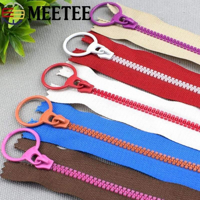 10 pieces Meetee 15-40 cm 3# closed ends resin zipper pull ring zipper slider head for sewing bags wallet purse fabric accessories crafts