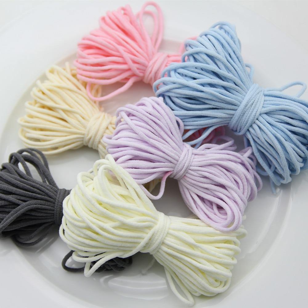 10Yard 3MM Round Mouth Guard Elastic Band Mask Rope Rubber Band Tape Mask Ear Hanging Rope Belt Cord Oil Core DIY Sewing Craft
