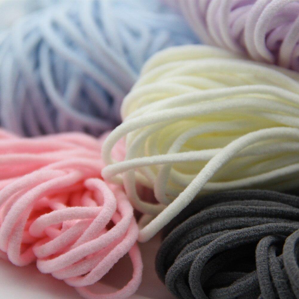 10Yard 3MM Round Mouth Guard Elastic Band Mask Rope Rubber Band Tape Mask Ear Hanging Rope Belt Cord Oil Core DIY Sewing Craft