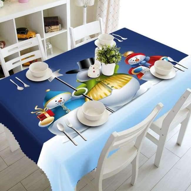 Weihnachtstischdecke Polyester Staubdichte Tischdecke X-mas Dankeschön Abendessen 3D Tischdecke Heim Party Dekor OEM Stoff