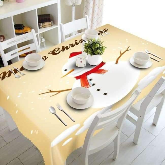 Weihnachtstischdecke Polyester Staubdichte Tischdecke X-mas Dankeschön Abendessen 3D Tischdecke Heim Party Dekor OEM Stoff