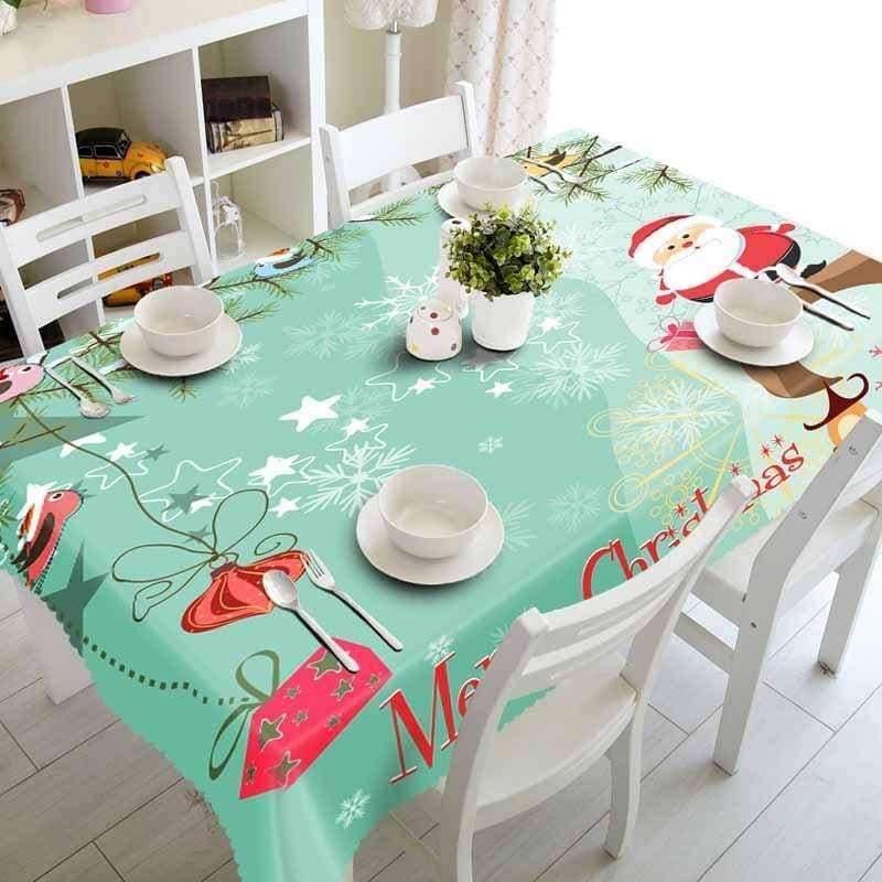 Weihnachtstischdecke Polyester Staubdichte Tischdecke X-mas Dankeschön Abendessen 3D Tischdecke Heim Party Dekor OEM Stoff