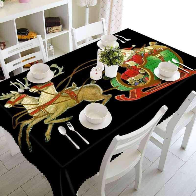 Weihnachtstischdecke Polyester Staubdichte Tischdecke X-mas Dankeschön Abendessen 3D Tischdecke Heim Party Dekor OEM Stoff