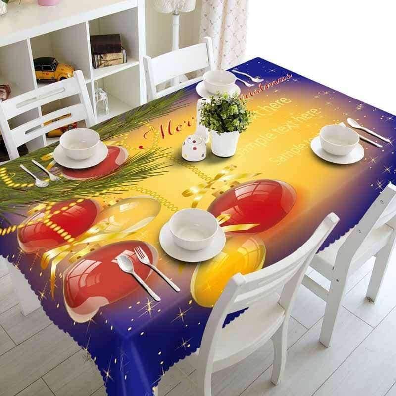 Weihnachtstischdecke Polyester Staubdichte Tischdecke X-mas Dankeschön Abendessen 3D Tischdecke Heim Party Dekor OEM Stoff
