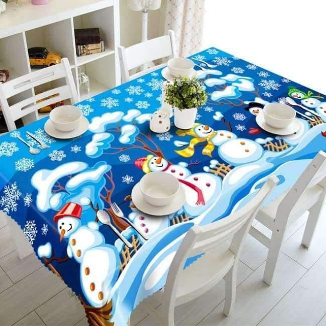 Weihnachtstischdecke Polyester Staubdichte Tischdecke X-mas Dankeschön Abendessen 3D Tischdecke Heim Party Dekor OEM Stoff