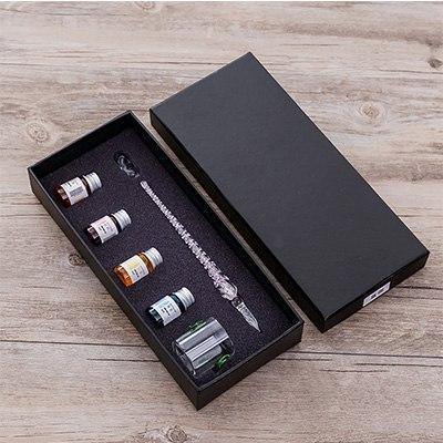 Glas Dip Pen Unterschriftenstift Füllfederhalter Büro Geschäft Schule Schreibwaren Geschenkset Stift + Tinte Set