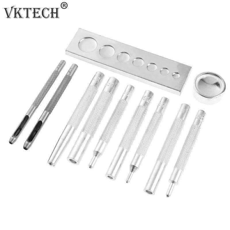 11-piece/set metal leather tools for leather punching snap fastener kit rivet set basic leather tool kit