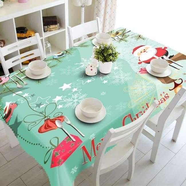 Weihnachtstischdecke Polyester Staubdichte Tischdecke X-mas Dankeschön Abendessen 3D Tischdecke Heim Party Dekor OEM Stoff