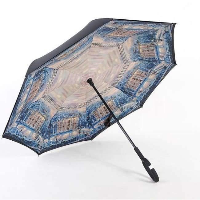 Design Doppel-Lagen Umgekehrter Regenschirm Selbststehender Regenschirm Regen Umkehr-Auto-Regenschirme Dropshipping