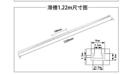 300-1220mm T-rail T-slot miter slot jigs T screw device slot 19x9.5mm for table saw router table woodworking tool