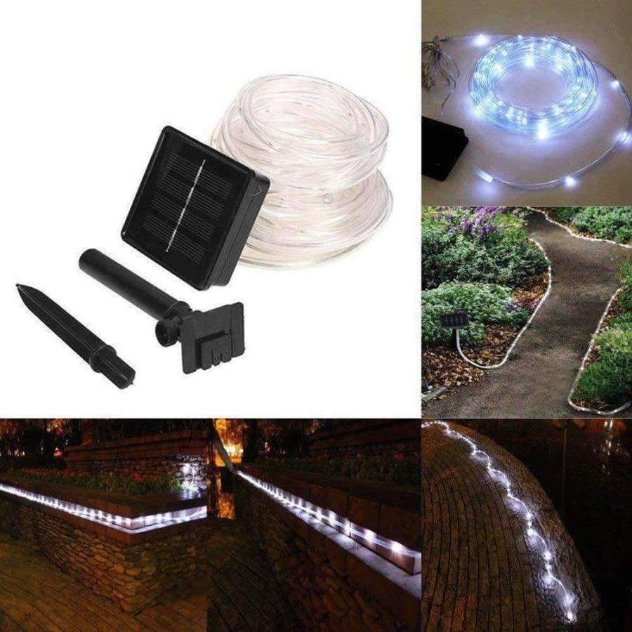 12M 100LEDs 7M 50 LED Solar Rope Tube Lichter Außen Garten Weihnachten Girlande Led Globe Led Streifen Lichterkette Witterungsbeständig