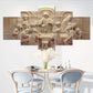 5 Stück Holzrahmen Leinwand Poster, Religiöse Kunst, Gott Schöpfer Leinwand Poster, Ideales Geschenk für Schlafzimmer Wohnzimmer Flur, Wandkunst, Wanddekoration, Winterdekoration, Wanddekoration, Raumdeko