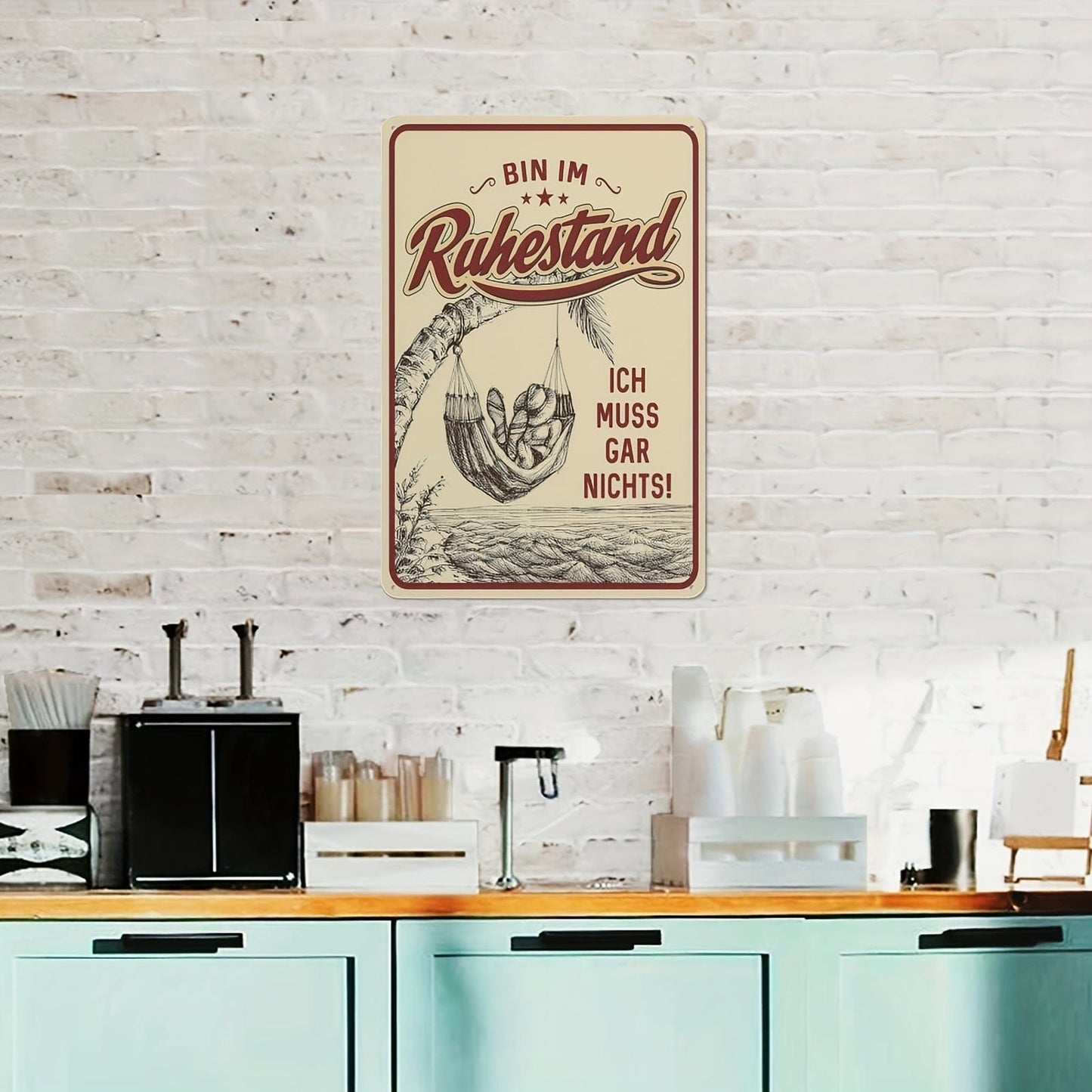 1 Stück Aluminium Ruhestand Schilder, Dekoratives Blechschild Als Geschenk Für Pensionäre "BIN IM Ruhestand - Ich Muss Gar Nichts" 20*30CM