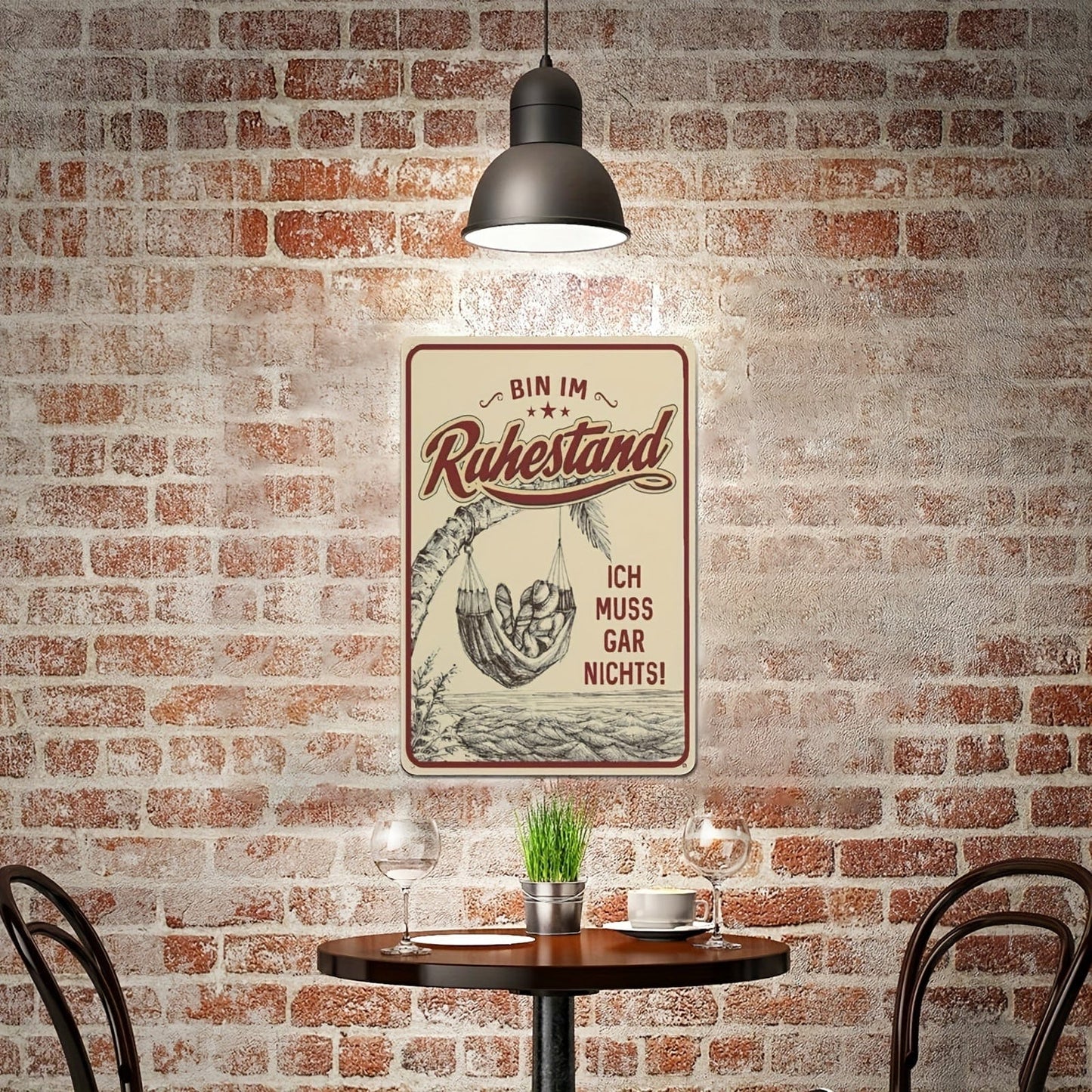 1 Stück Aluminium Ruhestand Schilder, Dekoratives Blechschild Als Geschenk Für Pensionäre "BIN IM Ruhestand - Ich Muss Gar Nichts" 20*30CM
