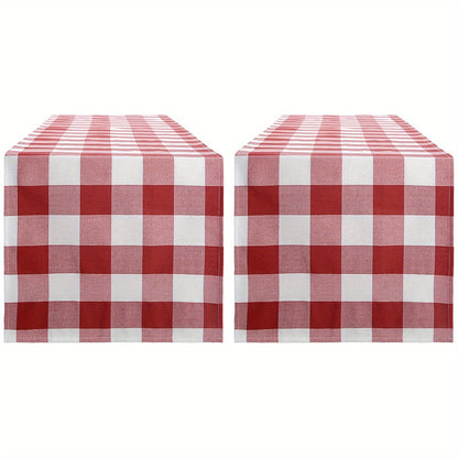 1 Stück Rot und Weiß Gingham Tischläufer, 13 × 72 Zoll Rot Buffalo Check Tischdecke Läufer für Bauernhaus Rustikal, 4. Juli Patriotische Weihnachten Hochzeit Outdoor Picknick Camping Party Tischdekoration