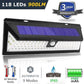 136/90/118 LED Solar-Wandleuchte Bewegungsmelder PIR LED Solar-Wegeleuchten wasserdicht IP65 Außenbeleuchtung Garten Straßen Wandleuchte