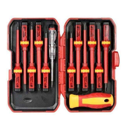 13pcs 1000V Hand tools interchangeable insulated screwdriver set + magnetic slotted, Philips, Pozidriv, and Torx bits electrician tools