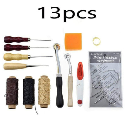 Professional 37-piece Leather Craft Tool Set Hand Sewing Stitch Punch Carving Work for DIY Handmade Leather Accessories