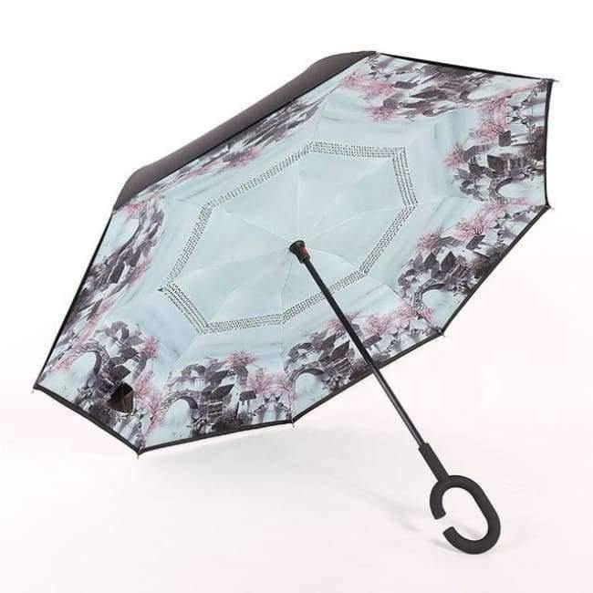 Design Doppel-Lagen Umgekehrter Regenschirm Selbststehender Regenschirm Regen Umkehr-Auto-Regenschirme Dropshipping
