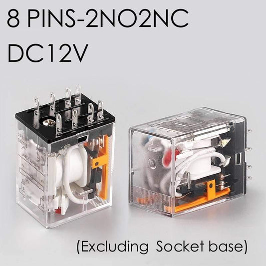 LANBOO HH52P MY2NJ Relais Spule Allgemein DPDT Mikro Mini Elektromagnetisches Relais Schalter Mit Sockel Basis LED AC 220V DC 12V