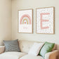2pcs/Set Ungerahmtes Personalisierte Namen Leinwand Poster Wandkunst, Süßes Regenbogen Anpassung Namen Poster Für Wohnkultur, Leinwanddrucke Für Wohnzimmer Schlafzimmer Küche Dekor, Geburtstagsgeschenk Und Dekoration