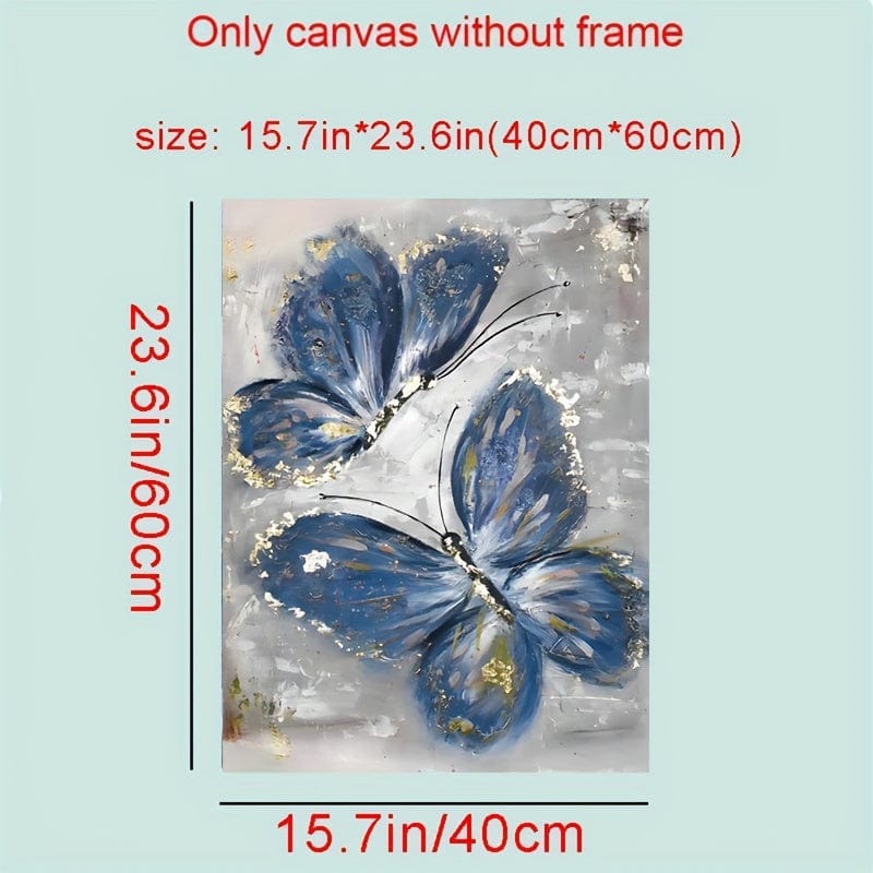 3 Stück, Luxus Blumen Schmetterling Öl Gemälde Wand Kunst Leinwand Gemälde für Wohnzimmer Dekor - 15,7x23,6 Zoll/40cmx60cm - Kein Rahmen erforderlich