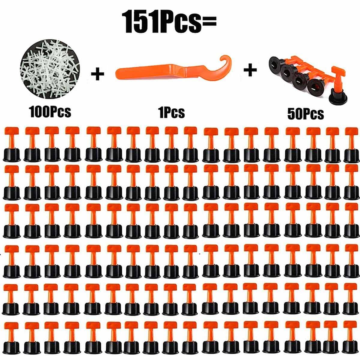 151Pcs Level Wedge Tile Spacers for Floor Wall Tile Spacers Tile Laying System Leveler Locator Spacer Pliers