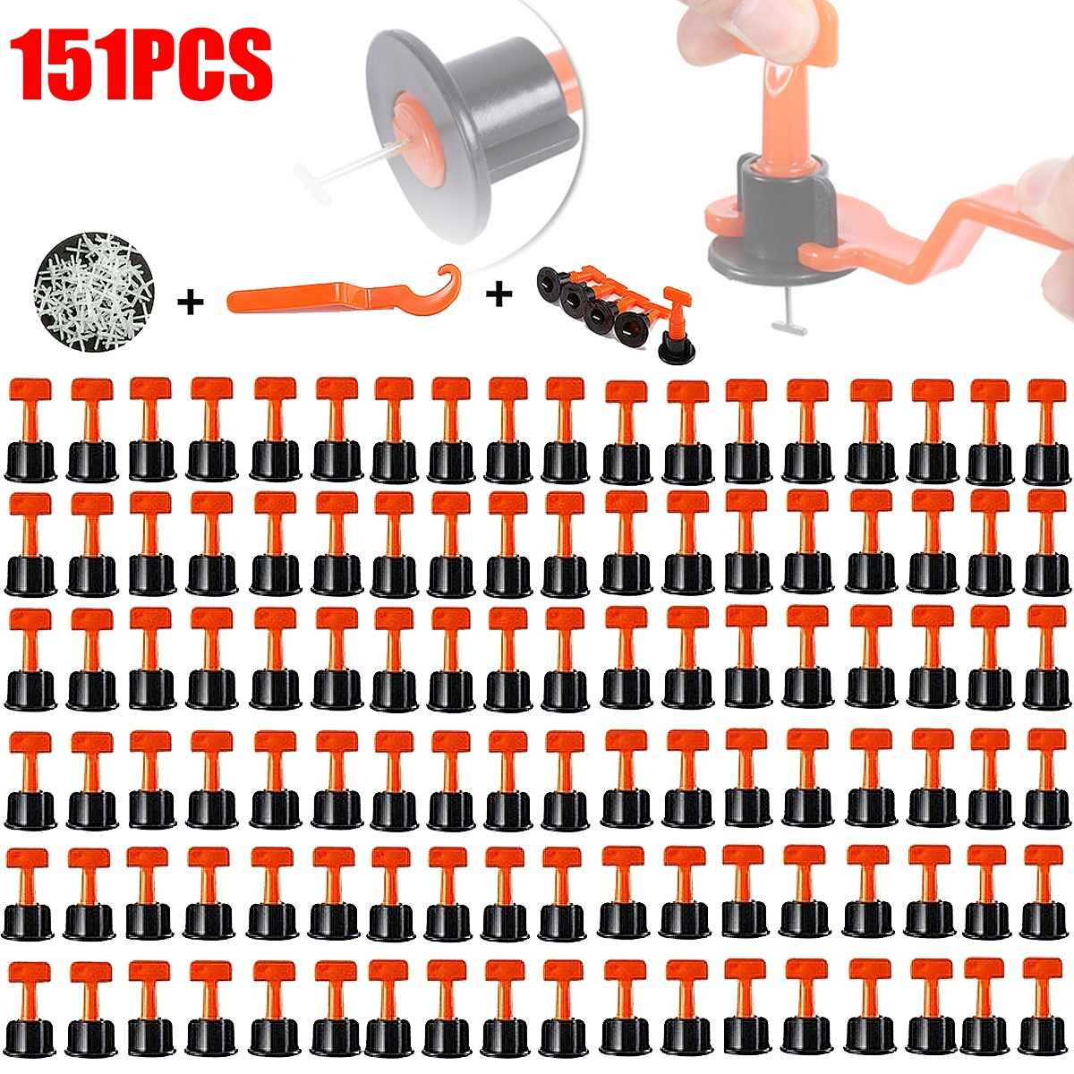 151Pcs Level Wedge Tile Spacers for Floor Wall Tile Spacers Tile Laying System Leveler Locator Spacer Pliers