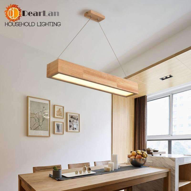 15W/25W/30W LED Holz Pendelleuchte mit Acrylschirm, Einfache Moderne Stil Pendellampe für Wohnzimmer/Sitzzimmer/Schlafzimmer