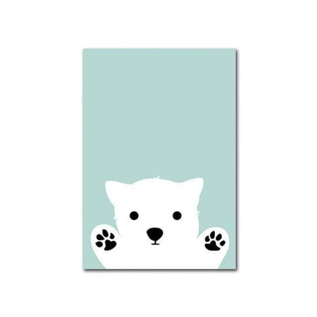 Nordic Bear Kaninchen Poster und Drucke Waldtier Cartoon Leinwandmalerei Kinderzimmer Wandkunst Bild Dekoration Kinderzimmer