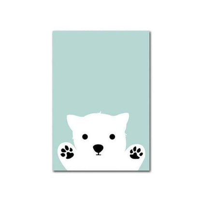 Nordic Bear Kaninchen Poster und Drucke Waldtier Cartoon Leinwandmalerei Kinderzimmer Wandkunst Bild Dekoration Kinderzimmer