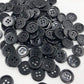 50 pieces 11/15/18/20/25/30mm black overcoat plastic button 4 holes crafting sewing PT251