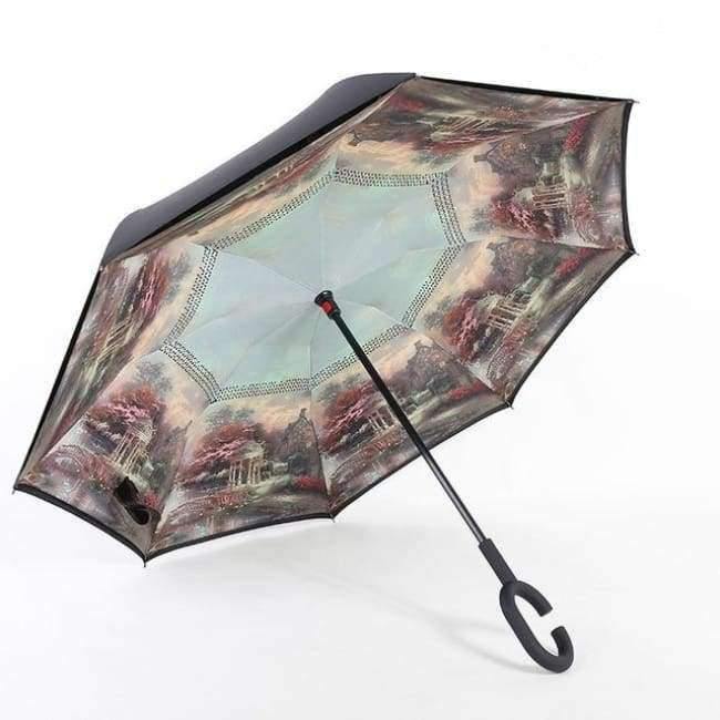 Design Doppel-Lagen Umgekehrter Regenschirm Selbststehender Regenschirm Regen Umkehr-Auto-Regenschirme Dropshipping