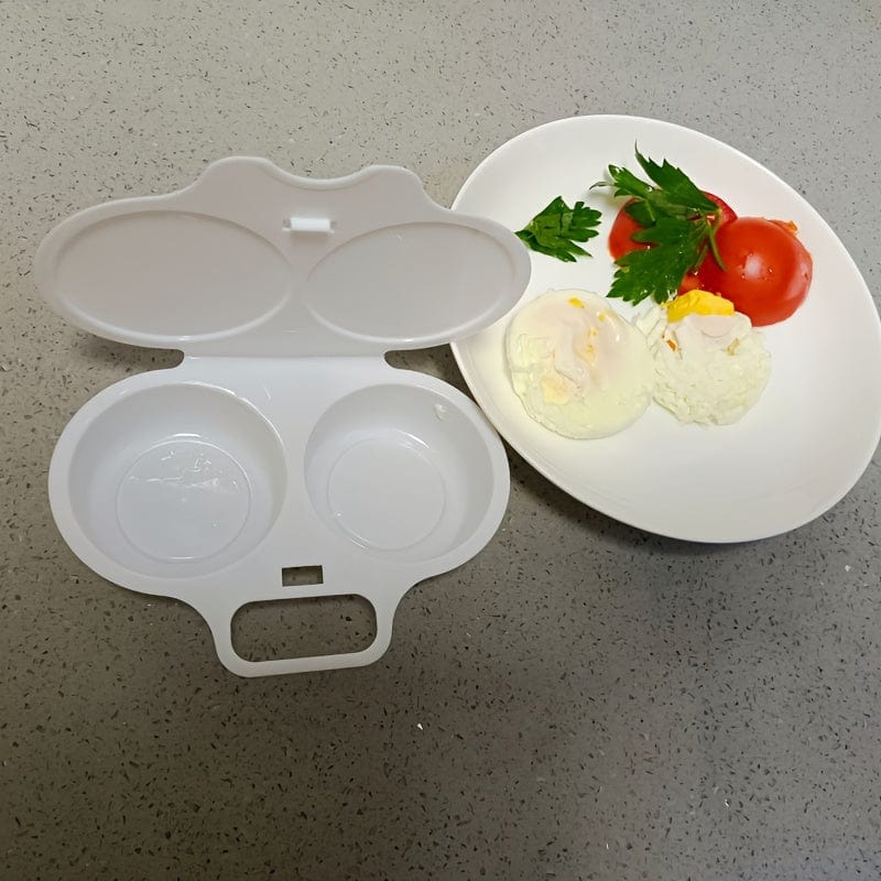 1 Eierkocher, kreisförmiges Kunststoff-Ei-Bratwerkzeug, Küchenbedarf, Mikrowellen-Ei-Dampfer, Fritteuse, Kunststoff-Mikrowellen-Ei-Dampfer, Kunststoff-Ei-Fritteuse, Küchenartikel