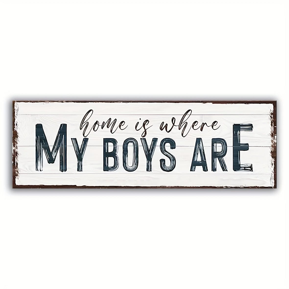 1 Stück, Familienschild, Zuhause ist wo meine Jungs sind, Wandkunstschild für Zuhause, Holzschild, Türdekoration, Wanddekoration, Wohnkultur, Raumdekoration, Bauernhausdekoration, Einweihungsgeschenke neues Zuhause