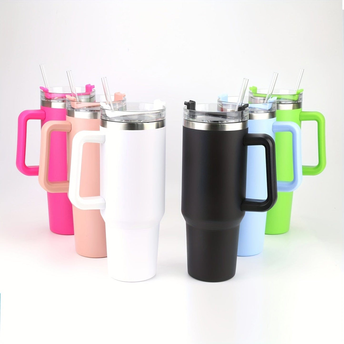 1 Stück 40 Oz Tumbler mit Deckel und Strohhalm, 18/8 Edelstahl Vakuum isolierter Reisebecher, Thermo- & Eiskaffee-Becher, doppelwandige auslaufsichere Sportwasserflasche für heiße und kalte Getränke